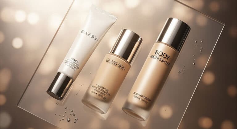 Pele de vidro e glow duradouro: como combinar primer, base e iluminador corporal