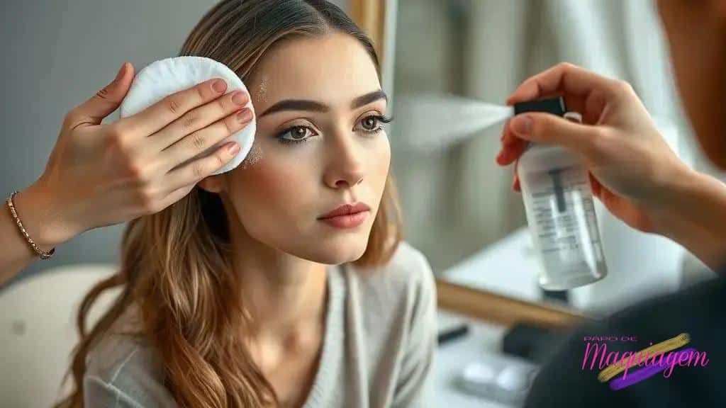 Finalização e retoques: pó, iluminador e spray fixador