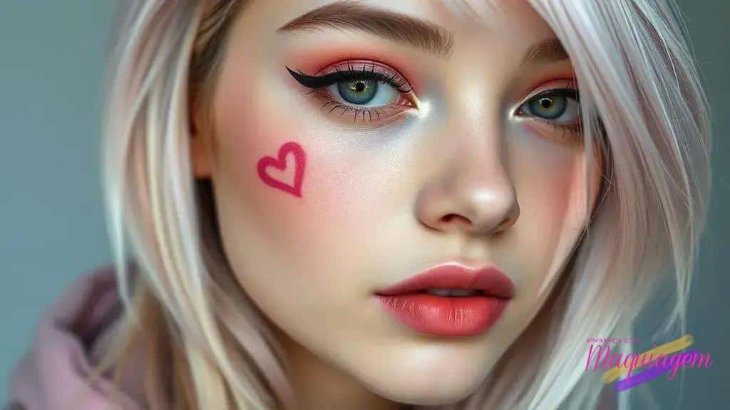 Look e-girl na maquiagem; olhos marcantes, blush glow e batom que viraliza