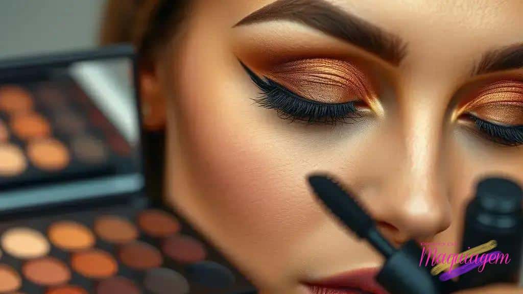 olhos marcantes: sombras, delineado e aplicação de máscara