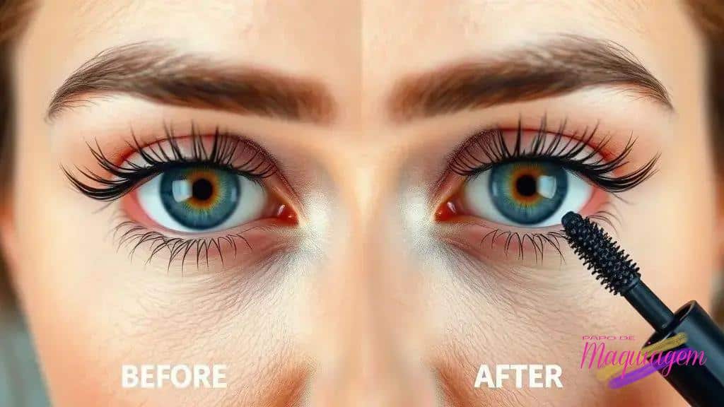 Resenha de máscara de cílios volumosa: veja o antes e depois que surpreende