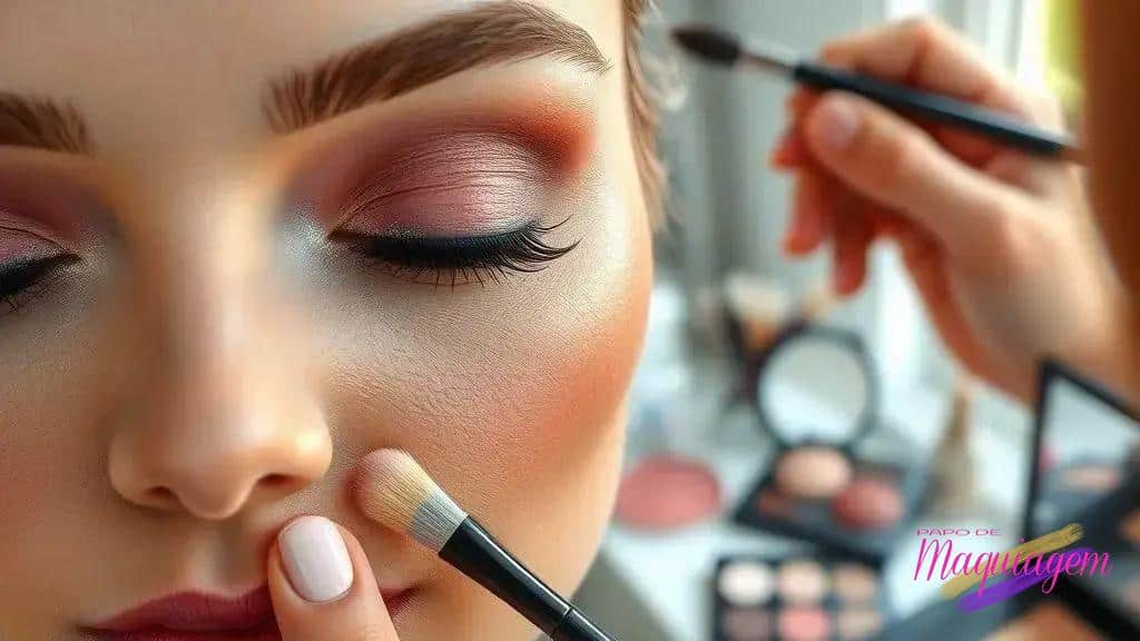 sombra e delineado: passo a passo para olhos rosados esfumados