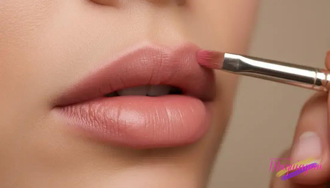 Lábios com efeito ombré;