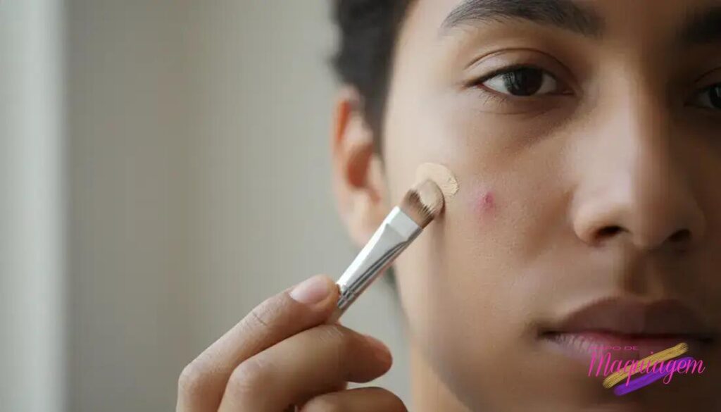 Truque para disfarçar espinhas com maquiagem;