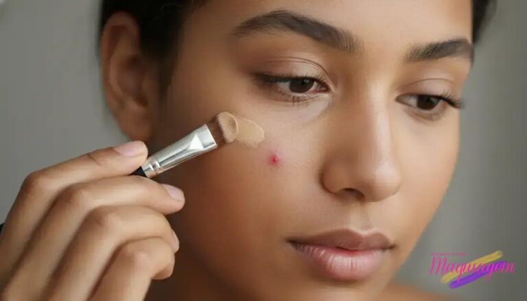 Truque para disfarçar espinhas com maquiagem;