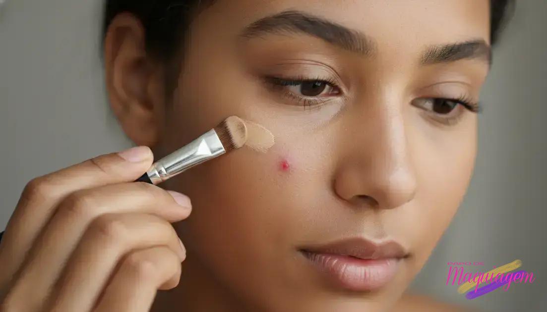 Truque para disfarçar espinhas com maquiagem;
