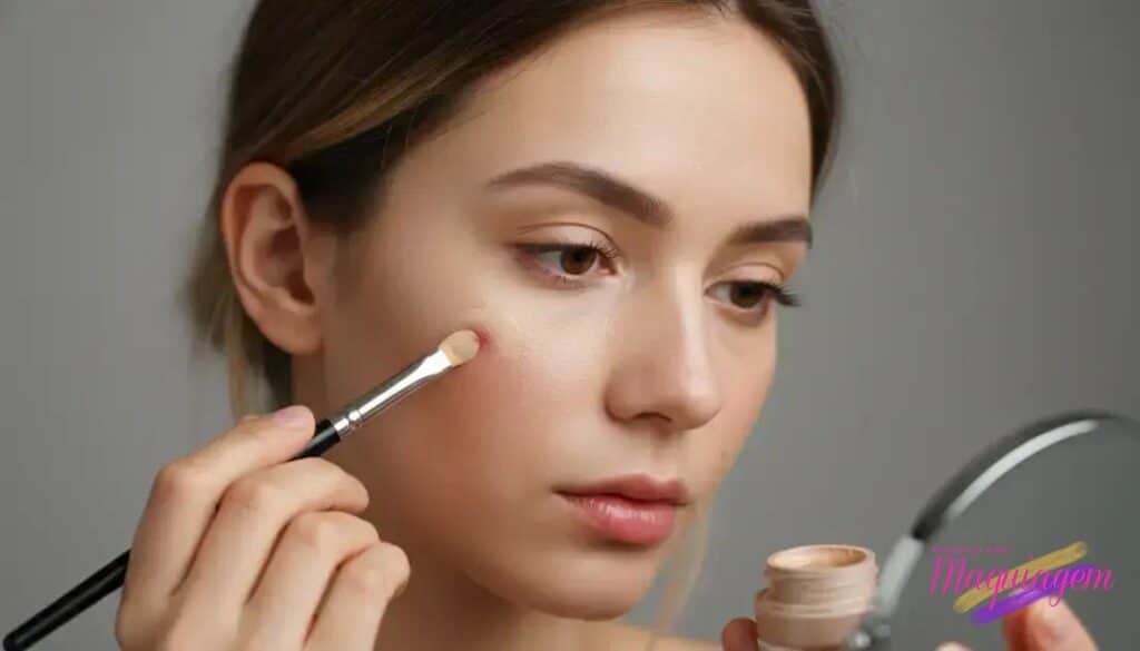 Truque para disfarçar espinhas com maquiagem;