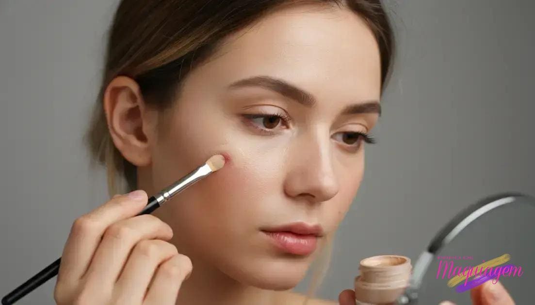 Truque para disfarçar espinhas com maquiagem;