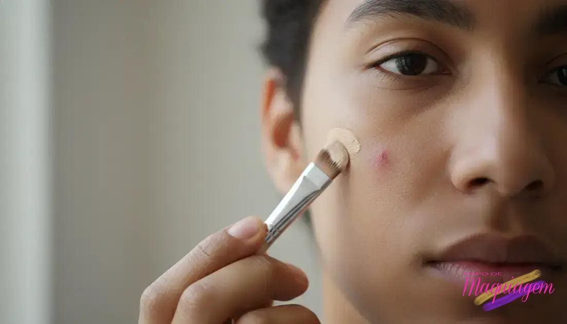 Truque para disfarçar espinhas com maquiagem;