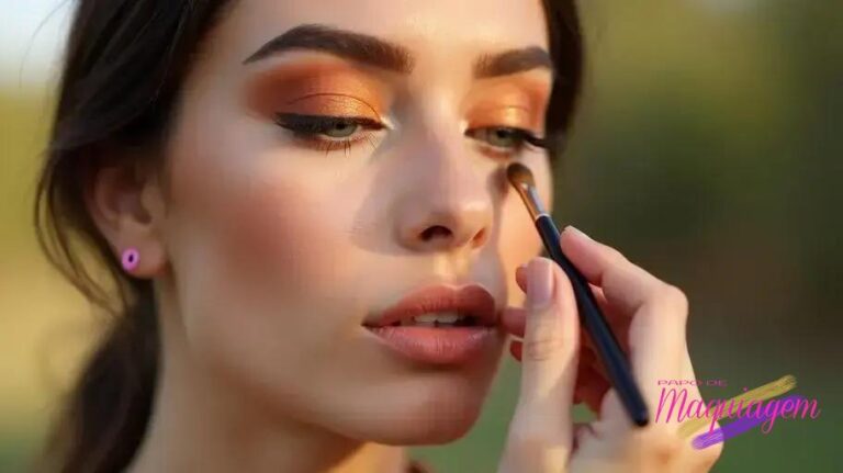 Tutorial de maquiagem em tons quentes;