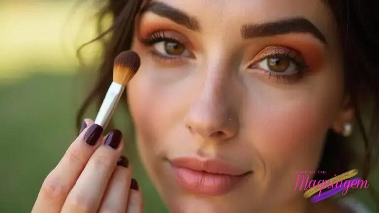 Tutorial de maquiagem em tons quentes;