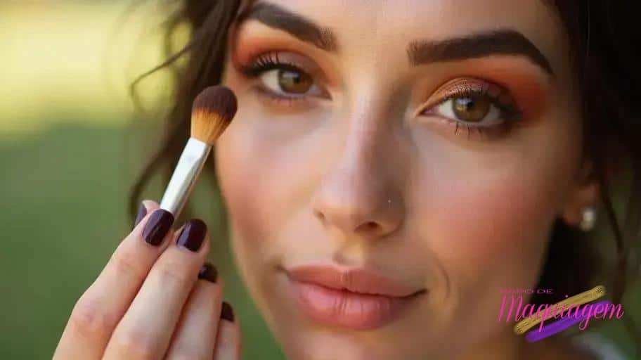 Tutorial de maquiagem em tons quentes;