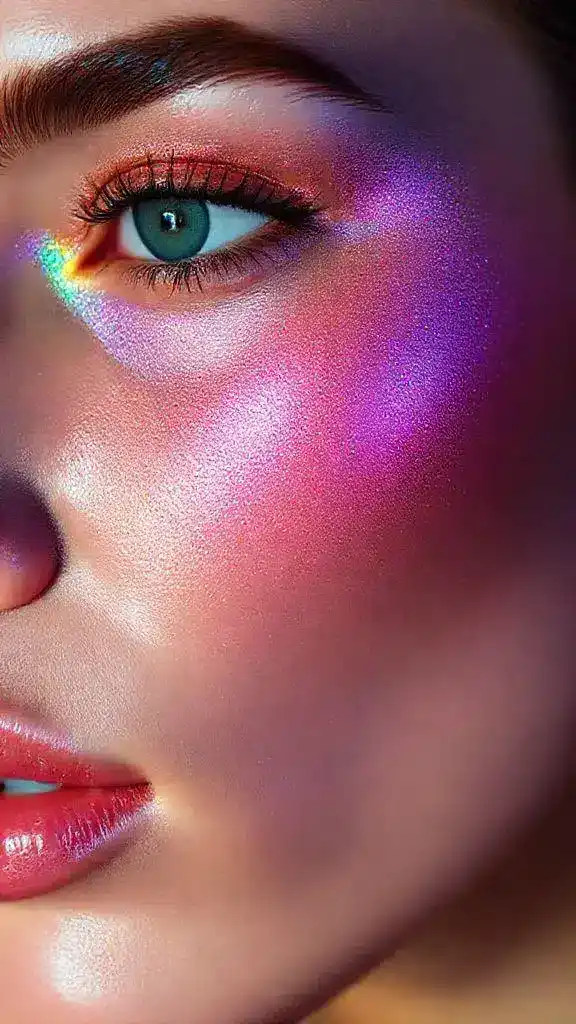 Você não vai acreditar no brilho desse pó iluminador colorido!