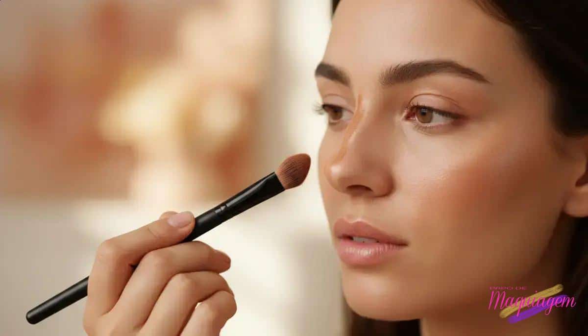 Truque para diminuir o nariz com contorno suave: método simples e rápido