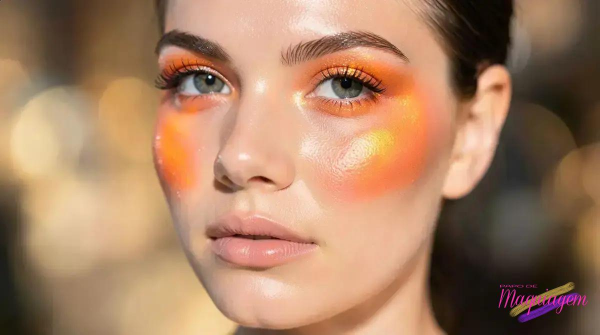 Blush alaranjado como destaque: transforme seu visual com toque vibrante e único