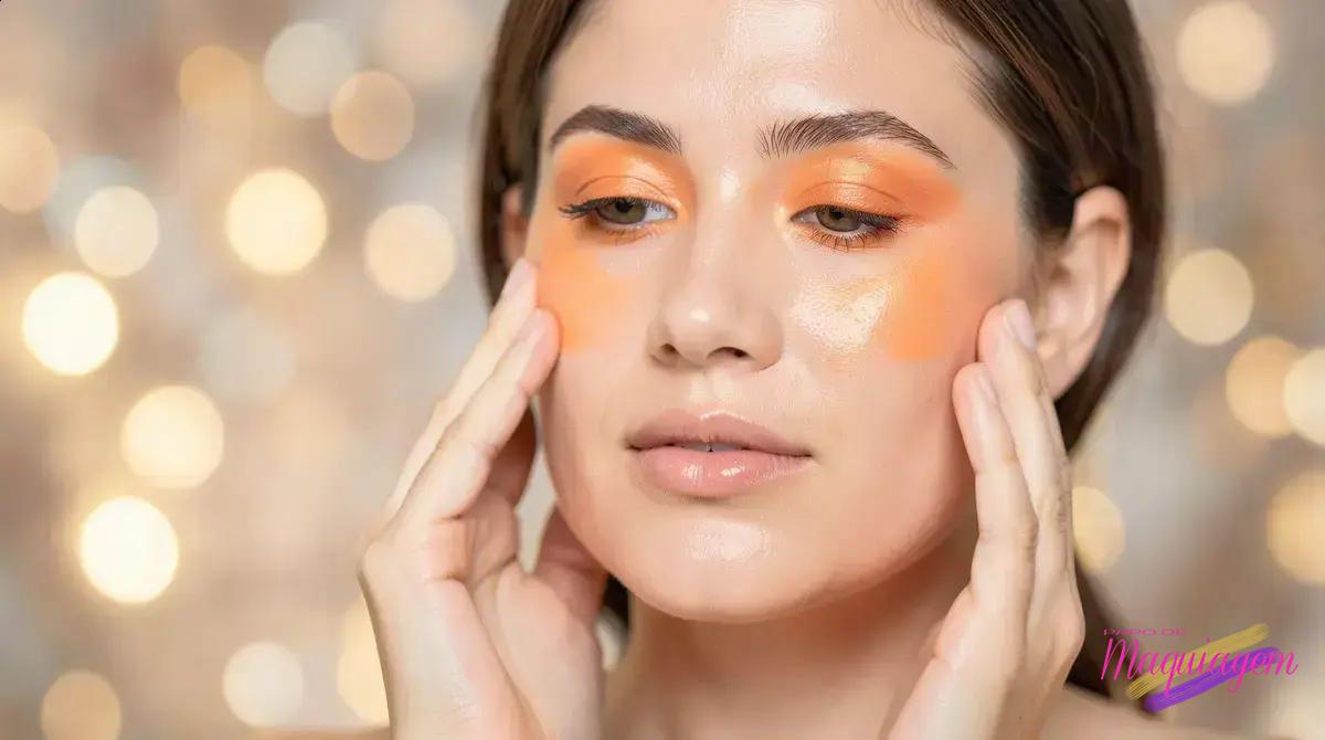 Combinações de maquiagem que realçam o blush alaranjado