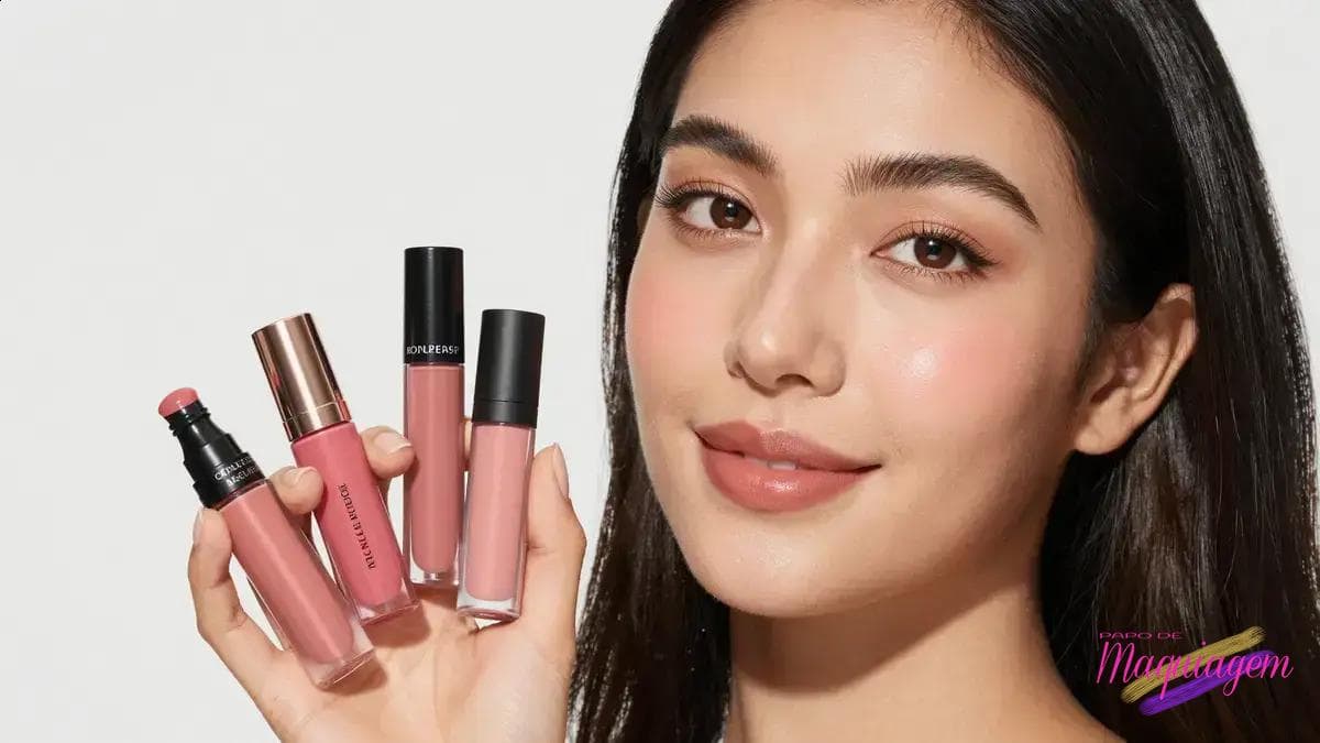 Dicas e técnicas para aplicar blush líquido rosado como um profissional