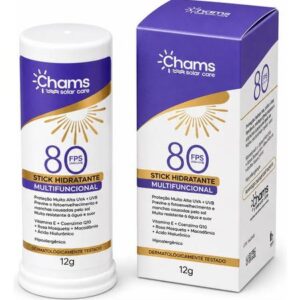 Protetor Solar Bastão sem Cor Hidratante 80 FPS Chams Branco
