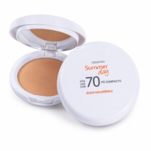 Filtro Solar Pó Compacto FPS 70 Odorata Efeito Matte Pele Clara Média e Morena
